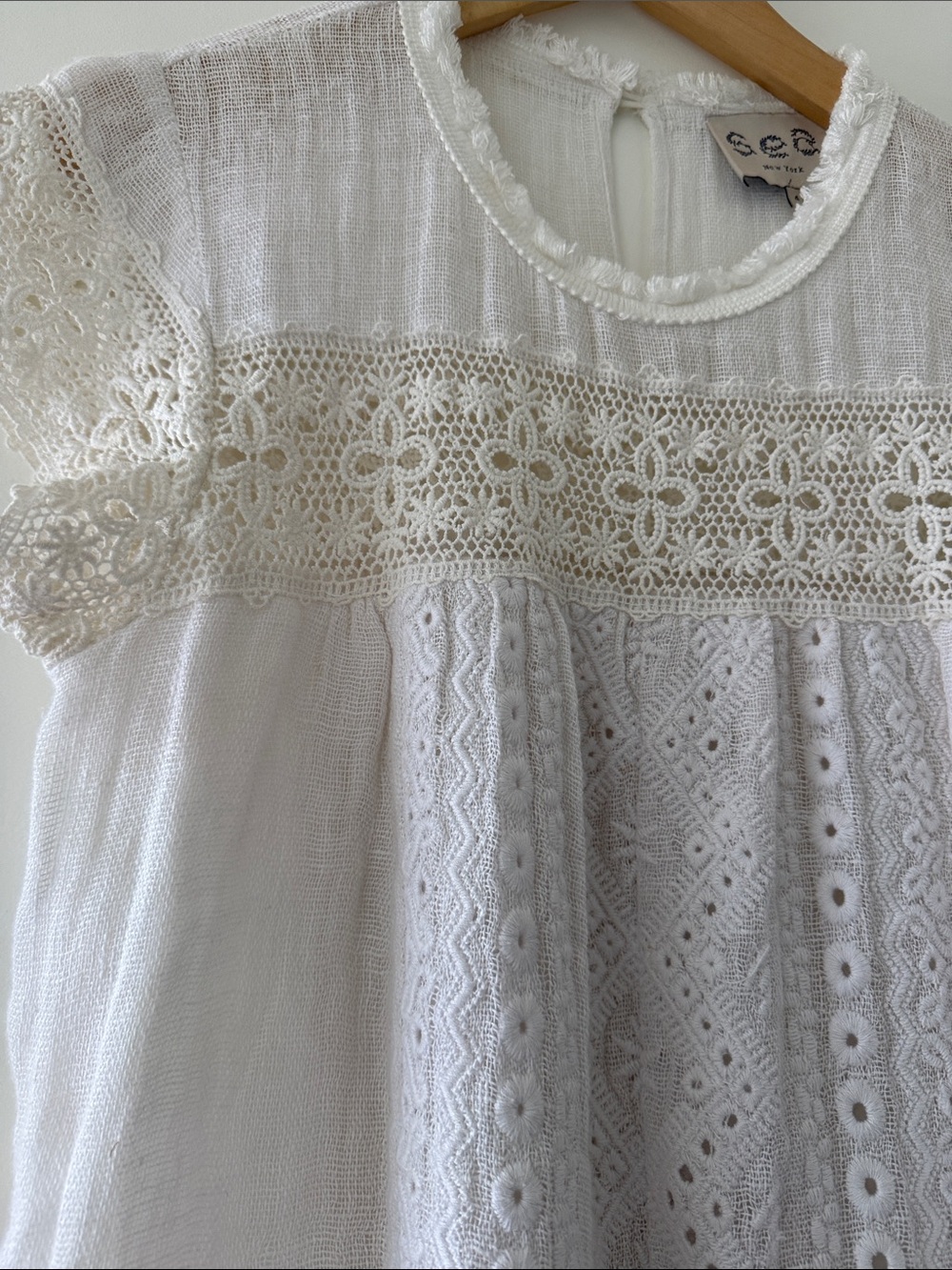 Sea New York White Lace-Trim Midi Dress - Picture 5 of 7